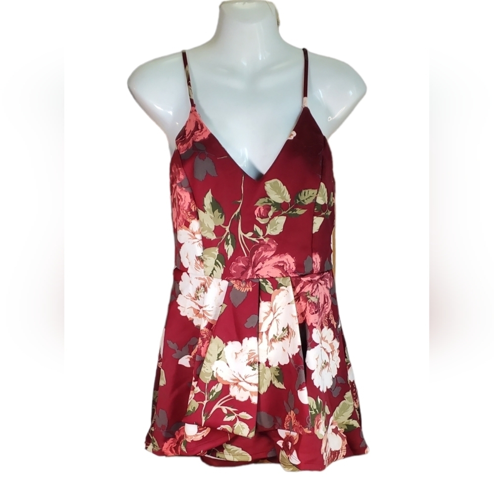 PURPLE SNOW floral romper S